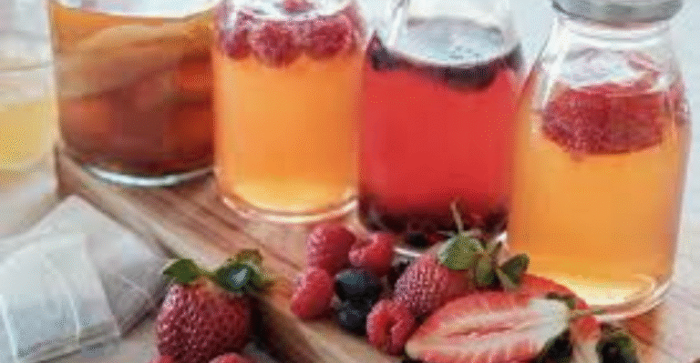 Kombucha com frutas tropicais