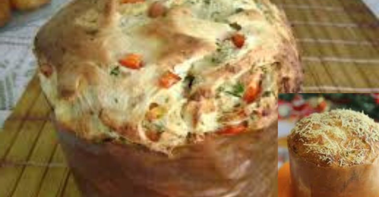 panetone salgado de frango com requeijão