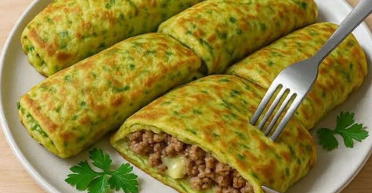 Panquecas de Abobrinha Recheadas com Carne Moída e Mussarela