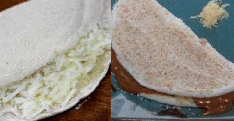 Tapioca Recheada com Coco e Doce de Leite
