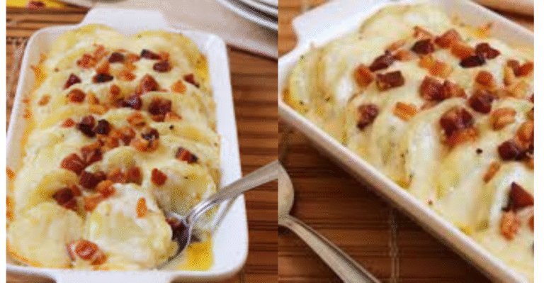 batata cremosa com bacon