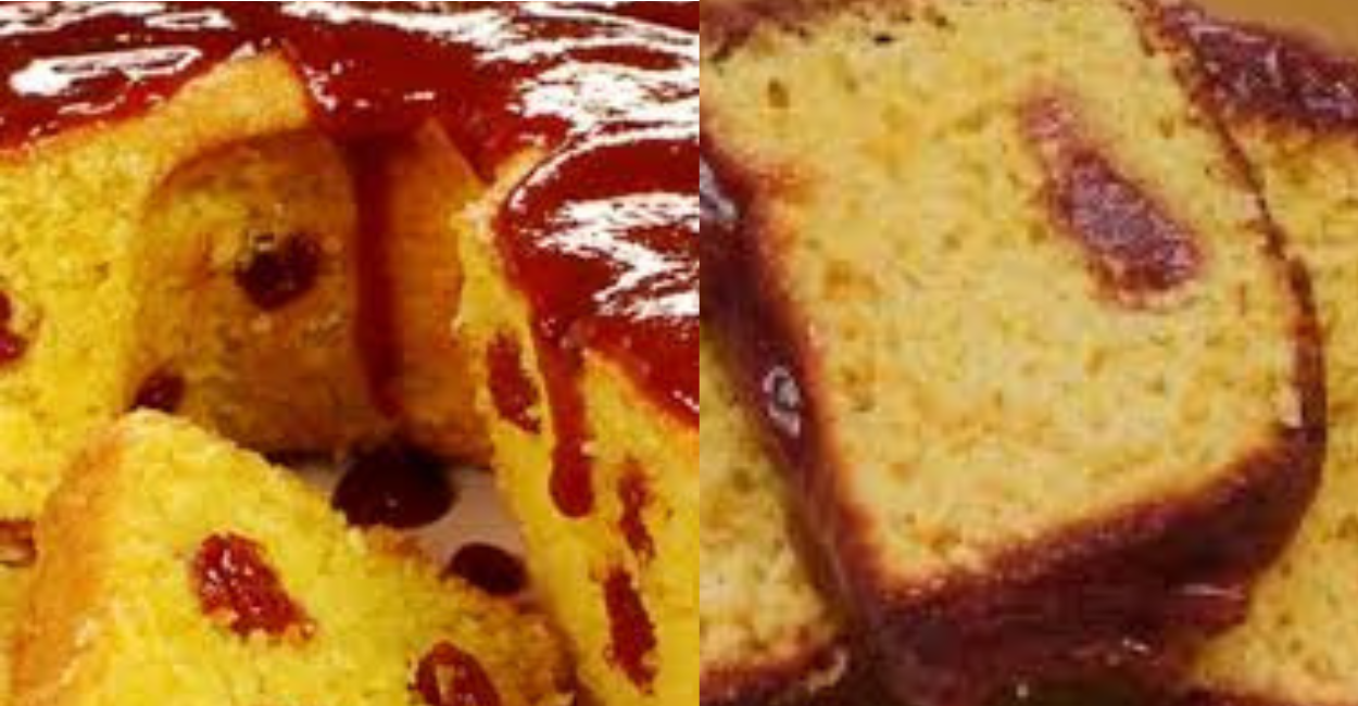 bolo de fubá cremoso com goiabada