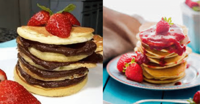 Panqueca Americana com Calda de Morango